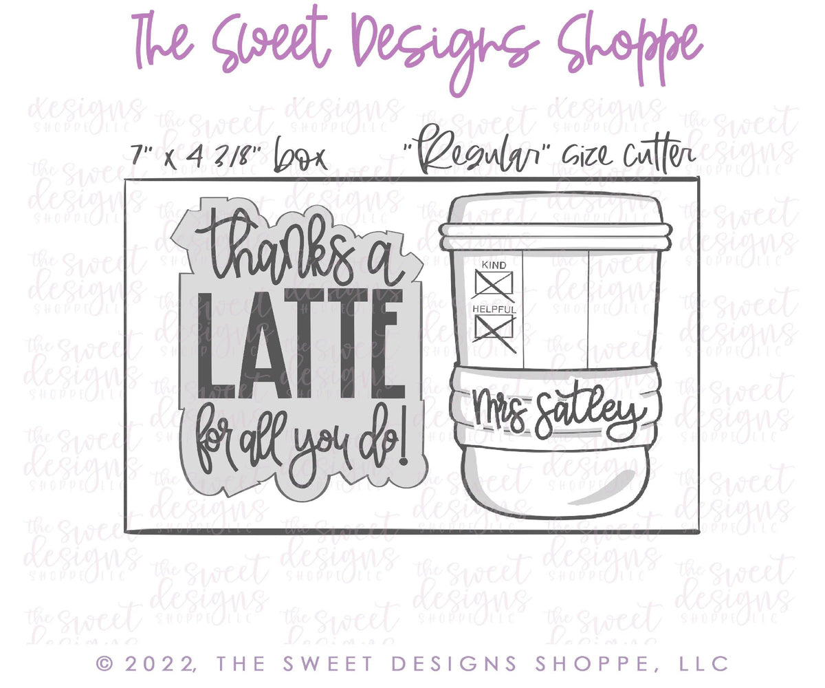 Cookie Cutters - Thanks a Latte Set - 2 Piece Set - Cookie Cutters - The Sweet Designs Shoppe - TSDS - - ALL,Cookie Cutter,Grad,graduations,Lady Milk Stache,Lady MilkStache,LadyMilkStache,Mini Set,Mini Sets,MOM,mother,Mothers Day,Promocode,regular sets,School,School / Graduation,set,sets,Teacher,Teacher Appreciation,teaching partners