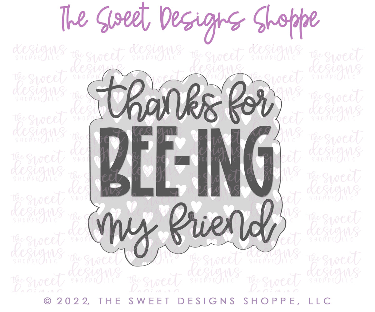 Cookie Cutters - Thanks for Bee-ing by Friend Cookie Cutters Set - 2 Piece Set - Cookie Cutters - The Sweet Designs Shoppe - TSDS - - ALL,Animal,Animals,Animals and Insects,Cookie Cutter,Lady Milk Stache,Lady MilkStache,LadyMilkStache,Mini Set,Mini Sets,Promocode,regular sets,set,sets,STL,valentines