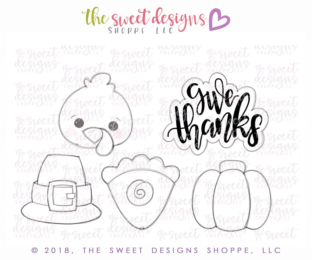 Cookie Cutters - Thanksgiving Set - Cookie Cutters - The Sweet Designs Shoppe - TSDS - - ALL,beverages,Cookie Cutter,Fal,Fall / Halloween,Fall / Thanksgiving,Halloween set,Halloween Sets,Mini Sets,Nature,Promocode,regular sets,set,STL,Thanksgivingsets001