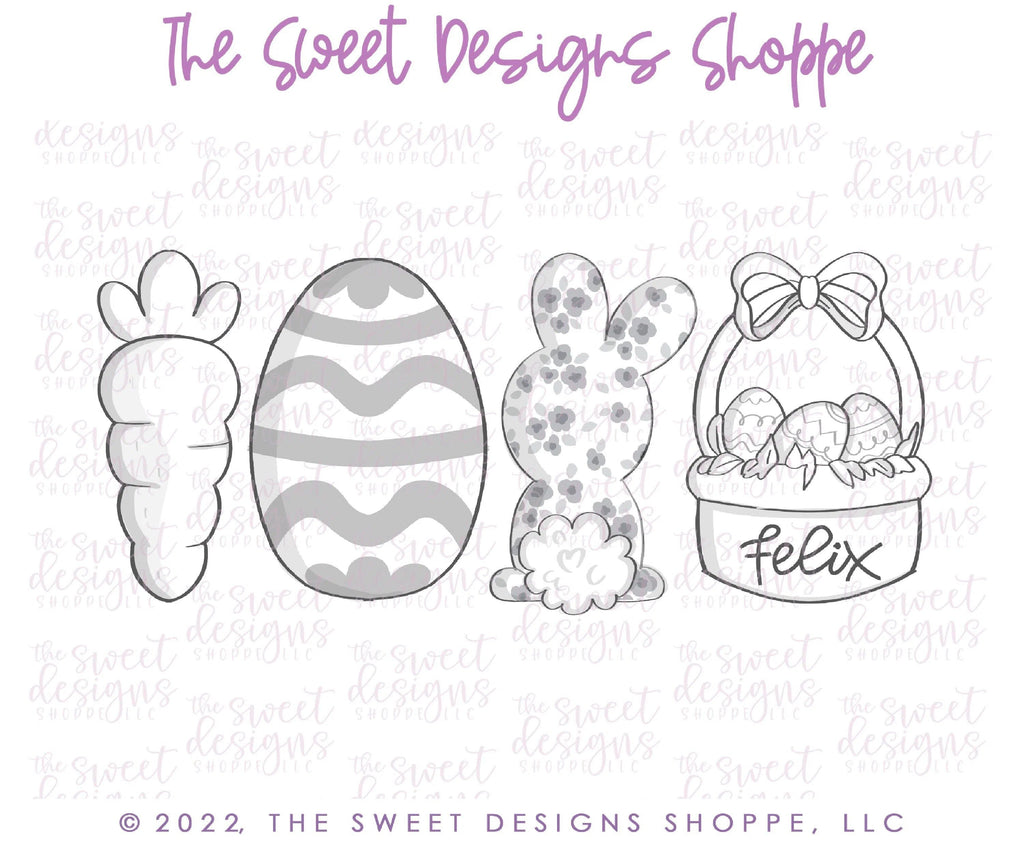 Cookie Cutters - The Frosted Cookiery "Easter" Class - Cookie Cutters Set Only - Set of 4 Cookie Cutters - Class not included. Online Class. - The Sweet Designs Shoppe - TSDS - - ALL,class,Cookie Cutter,Easter,Easter / Spring,online,online class,Promocode,set,sets,The Frosted Cookiery