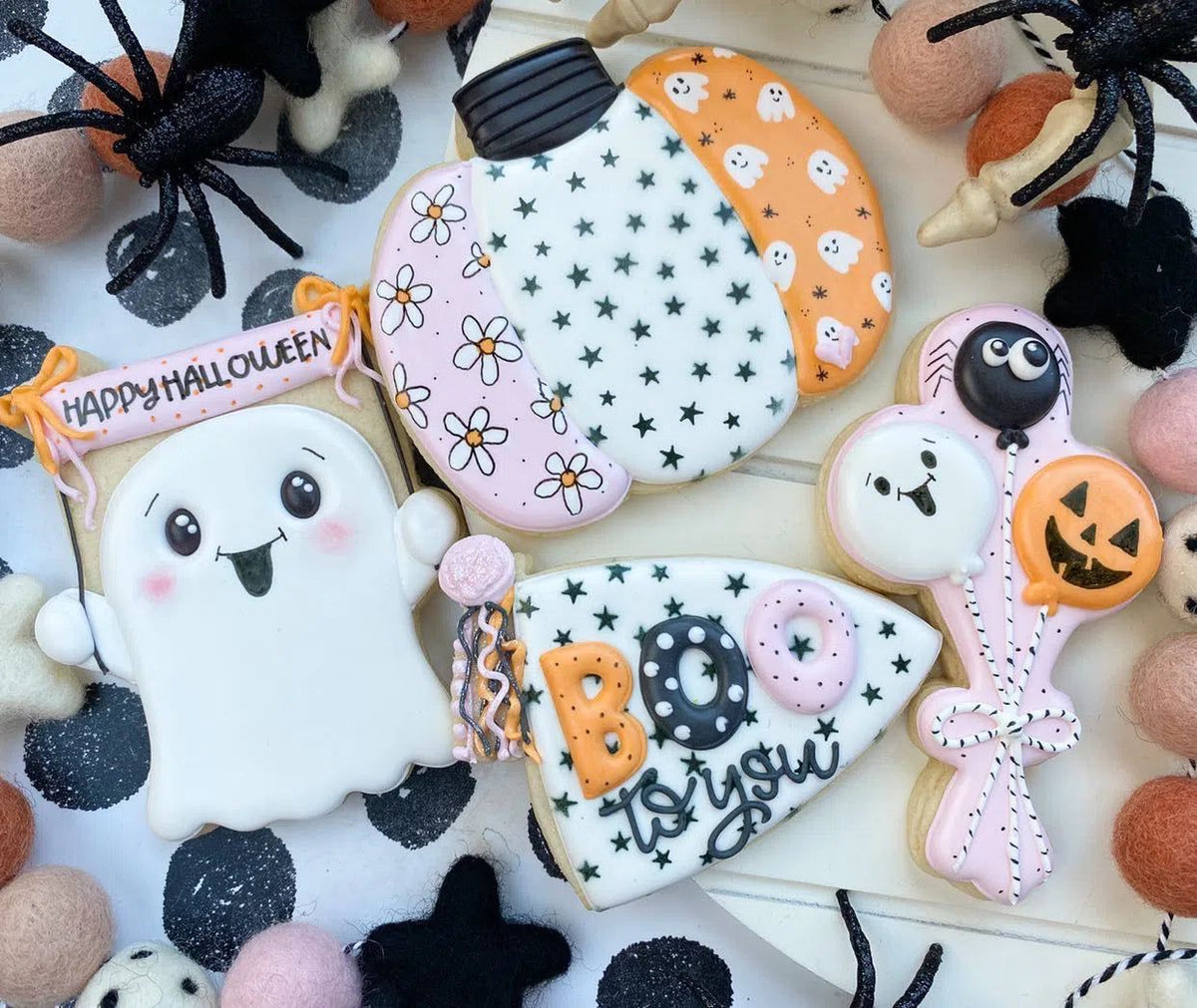 Cookie Cutters - The Frosted Cookiery "Ghostly Halloween" Class - Cookie Cutters Set Only - Set of 4 Cookie Cutters - Class not included. - The Sweet Designs Shoppe - TSDS - - ALL,class,Cookie Cutter,halloween,Halloween set,Halloween Sets,online,online class,Promocode,set,sets,The Frosted Cookiery