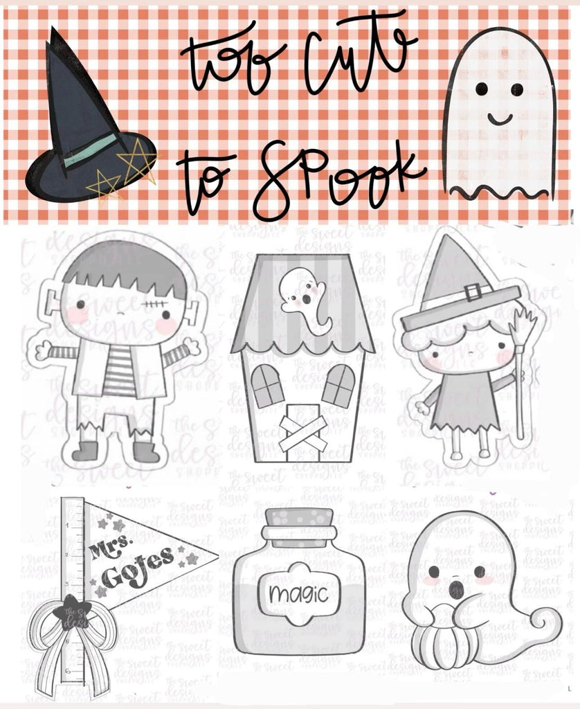 Cookie Cutters - The Frosted Cookiery "Too Cute to Spook" Class Set - Cookie Cutters Set Only - Set of 6 Cookie Cutters - Online Class not included. - The Sweet Designs Shoppe - TSDS - - ALL,class,Cookie Cutter,halloween,Halloween set,Halloween Sets,online,online class,Promocode,set,sets,STL,The Frosted Cookiery