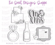 Cookie Cutters - The Frosted Cookiery "Wedding" Class - Cookie Cutters Set Only - Set of 5 Cookie Cutters - Class not included. Online Class coming soon. - The Sweet Designs Shoppe - TSDS - - ALL,class,Cookie Cutter,engagement,love,online,online class,Promocode,set,sets,The Frosted Cookiery,Wedding,Wedding Favors