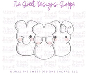 Cookie Cutters - Three Peeps - Cookie Cutter - The Sweet Designs Shoppe - TSDS - - ALL,Animal,Animals,Animals and Insects,Bunny,bunnypeep,Cookie Cutter,Easter,Easter / Spring,Lady Milk Stache,Lady MilkStache,LadyMilkStache,marshamallow,Promocode,STL