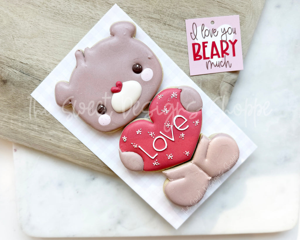 Cookie Cutters - Three Piece Valentines Bear Set - Set of 3 - Cookie Cutters - The Sweet Designs Shoppe - TSDS - - ALL,Animal,Animals,Cookie Cutter,Love,Promocode,regular sets,set,STL,valentine,Valentines