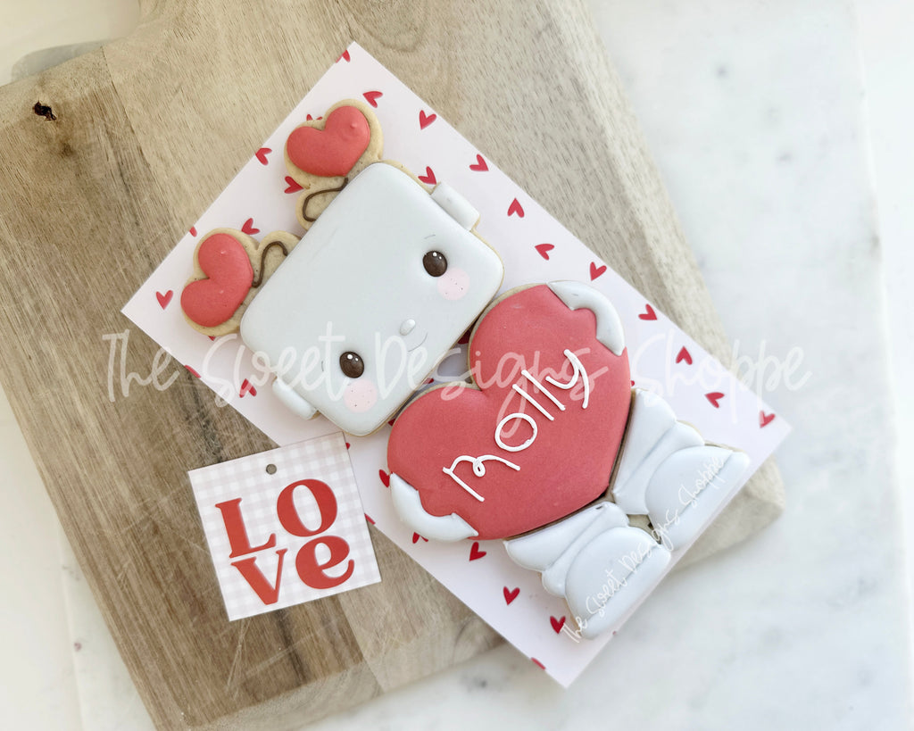 Cookie Cutters - Three Piece Valentines Robot Set - Set of 3 - Cookie Cutters - The Sweet Designs Shoppe - - ALL, Cookie Cutter, Love, new, Promocode, regular sets, set, STL, valentine, Valentines