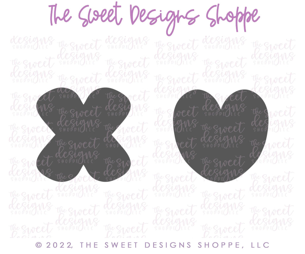 Cookie Cutters - Tic Tac Toe Valentines Cookie Cutters Set - Set of 2 - Cookie Cutters - Sweet Designs Shoppe - - ALL, Cookie Cutter, Mini Sets, Promocode, regular sets, set, Tic-tac-toe, Tictactoe, valentine, valentines