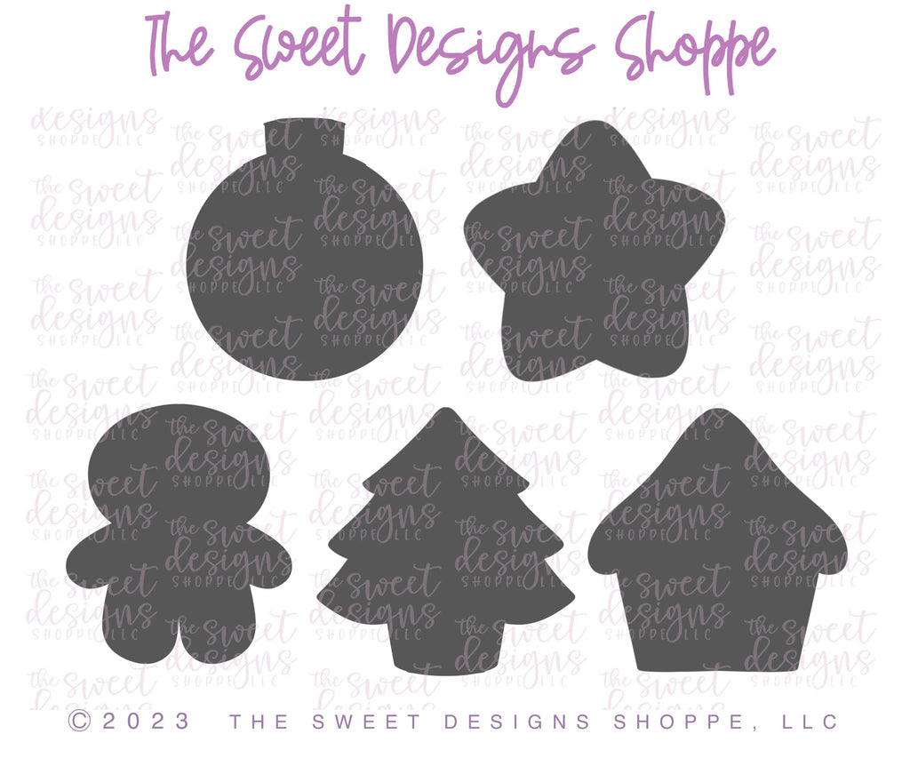 Cookie Cutters - TicTacToe Size - Christmas Set - Cookie Cutters - Set of 5 - Sweet Designs Shoppe - - ALL, Christmas, Christmas / Winter, Christmas Cookies, Cookie Cutter, Ginger bread, gingerbread, Mini Sets, Promocode, regular sets, set