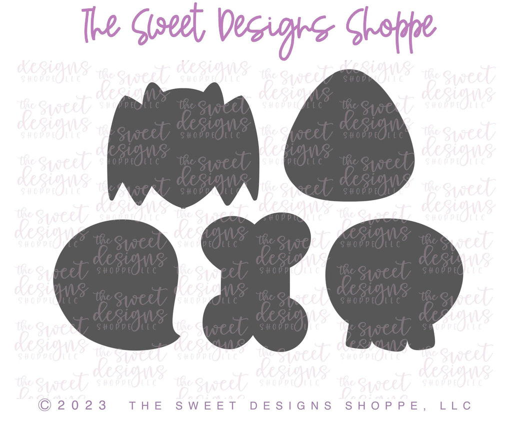 Cookie Cutters - TicTacToe Size Halloween Set - Cookie Cutters - Set of 5 - The Sweet Designs Shoppe - TSDS - - ALL,Cookie Cutter,hallowee,halloween,Mini Sets,Promocode,regular sets,set,STL