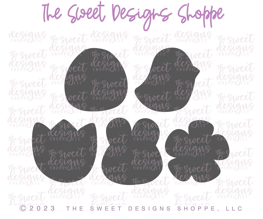 Cookie Cutters - TicTacToe Size of the Frosted Easter Crackers - Cookie Cutters - Set of 5 - The Sweet Designs Shoppe - TSDS - - ALL,Animal,Animals,Cookie Cutter,Easter,Easter / Spring,Frosted Cracker,Mini Sets,Promocode,regular sets,set