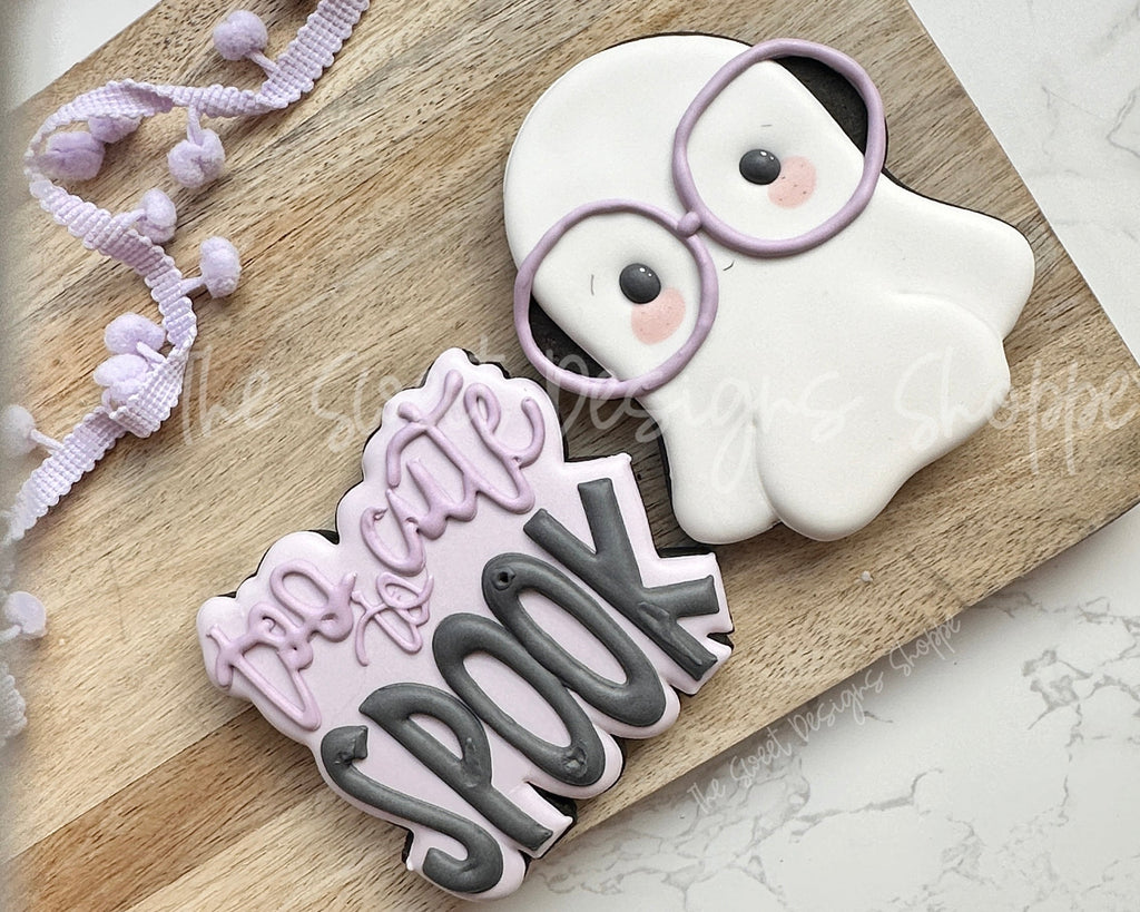 Cookie Cutters - Too CUTE to SPOOK & Nerdy Ghost Cookie Cutter Set - Set of 2 - Cookie Cutters - The Sweet Designs Shoppe - - ALL, Cookie Cutter, halloween, Halloween set, Halloween Sets, Mini Sets, Plaque, Plaques, PLAQUES HANDLETTERING, Promocode, regular sets, set