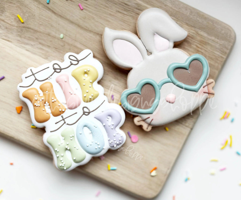Cookie Cutters - Too HIP to HOP Bunny Set - Set of 2 - Cookie Cutters - The Sweet Designs Shoppe - TSDS - - ALL,Animal,Animals,Animals and Insects,Cookie Cutter,Easter,Easter / Spring,handlettering,Mini Set,Mini Sets,Promocode,regular sets,set,sets,STL