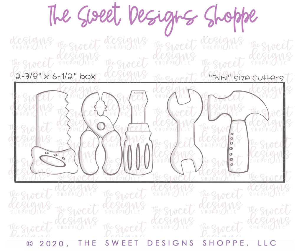 Cookie Cutters - Tools Set - Cookie Cutters - The Sweet Designs Shoppe - TSDS - - 051520,ALL,Cookie Cutter,dad,Father,father's day,grandfather,Mini Sets,Promocode,regular sets,set,STL,tools