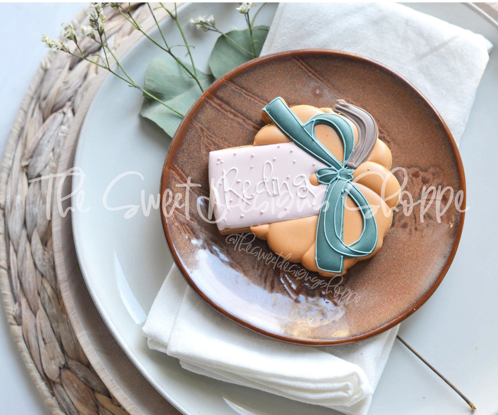 Cookie Cutters - Top Pumpkin Place Cards - Cookie Cutter - The Sweet Designs Shoppe - TSDS - - ALL,Cookie Cutter,Fall,Fall / Thanksgiving,fruits,Fruits and Vegetables,Plaque,Plaques,PLAQUES HANDLETTERING,Promocode,STL