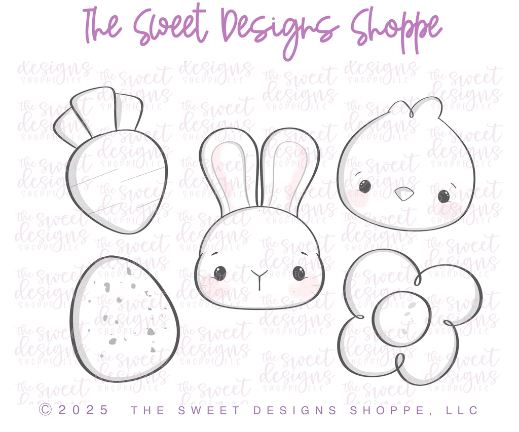Cookie Cutters - Traditional Easter Set - Set of 5 - Cookie Cutters - The Sweet Designs Shoppe - TSDS - - ALL,Animal,Animals,Cookie Cutter,Easter,Easter / Spring,Promocode,regular sets,set,STL