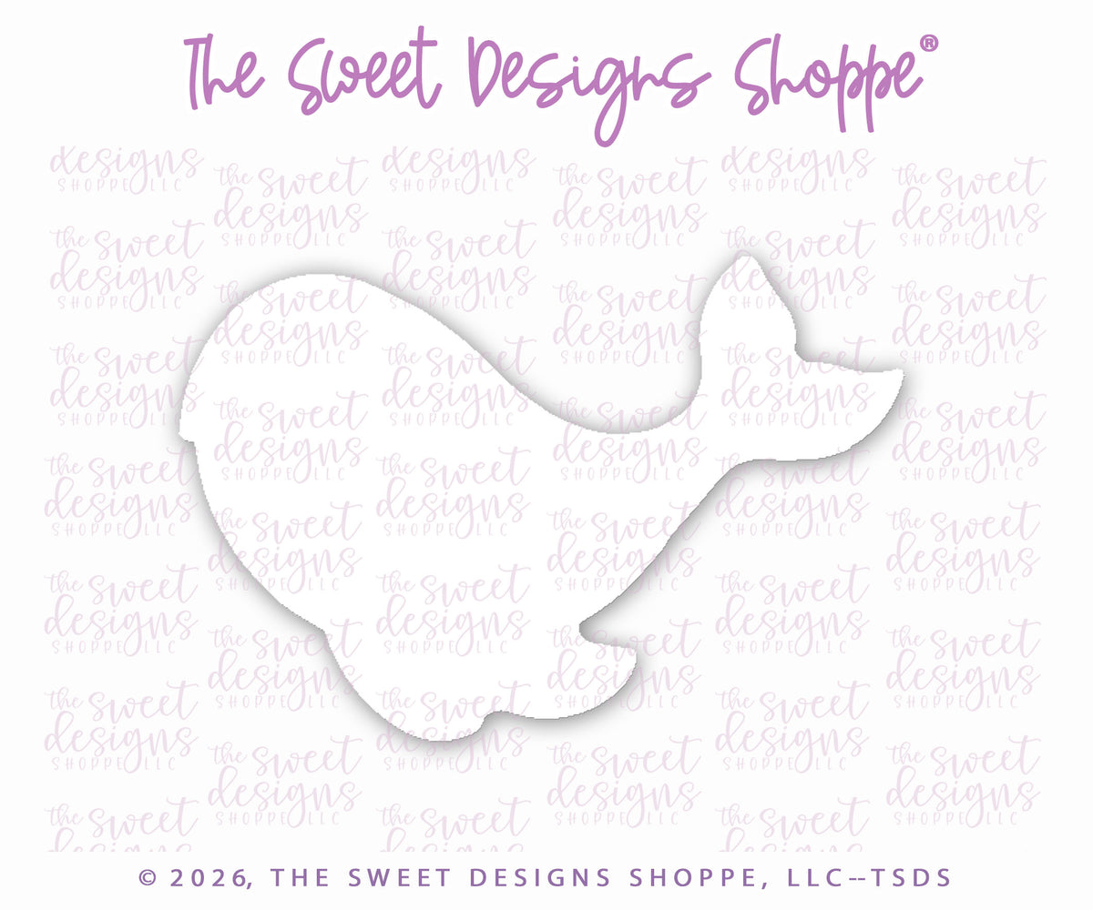 Cookie Cutters - Traditional Shape Whale - Cookie Cutter - The Sweet Designs Shoppe - TSDS - - ALL,Animal,Animals,Cookie Cutter,nautica,ocean,Promocode,sea,STL,Summer,traditional shape whale,under the sea,whale