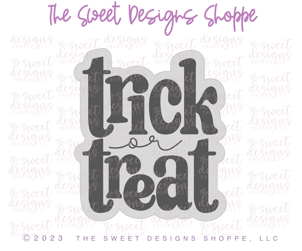 Cookie Cutters - Treat Bag & Trick or Treat Plaque Cookie Cutter Set - Set of 2 - Cookie Cutters - The Sweet Designs Shoppe - TSDS - - ALL,Cookie Cutter,halloween,Halloween set,Halloween Sets,Mini Sets,Plaque,Plaques,PLAQUES HANDLETTERING,Promocode,regular sets,set,STL