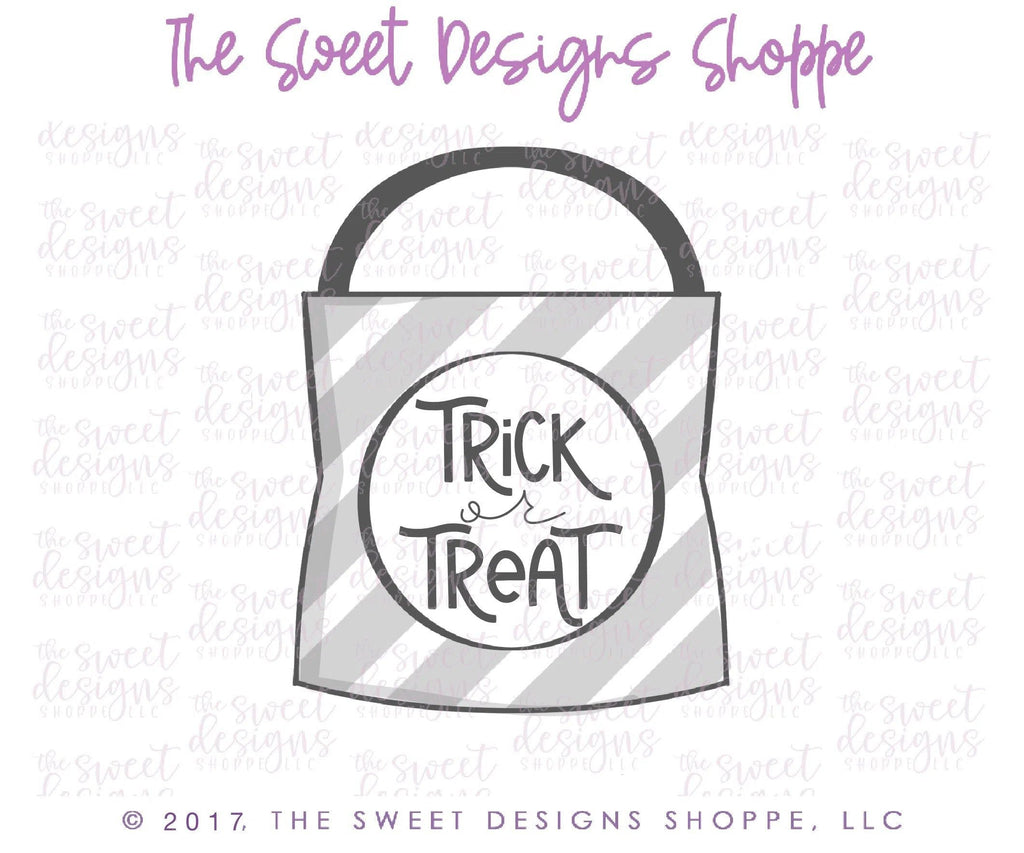 Cookie Cutters - Treat Bag & Trick or Treat Plaque Cookie Cutter Set - Set of 2 - Cookie Cutters - The Sweet Designs Shoppe - TSDS - - ALL,Cookie Cutter,halloween,Halloween set,Halloween Sets,Mini Sets,Plaque,Plaques,PLAQUES HANDLETTERING,Promocode,regular sets,set,STL