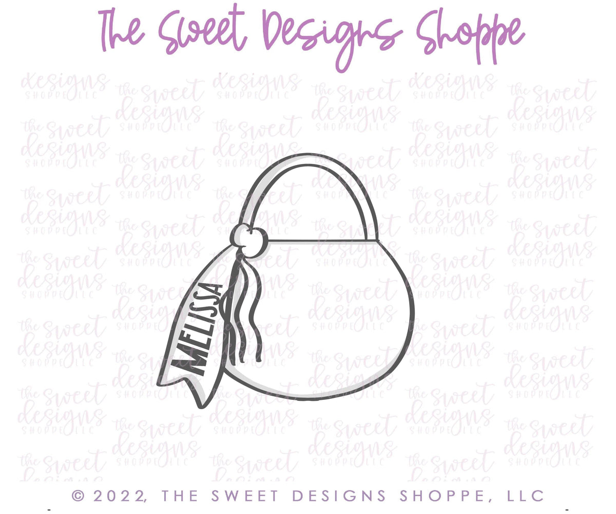 Cookie Cutters - Treat Bag with Tied Ribbon- Cookie Cutter - The Sweet Designs Shoppe - TSDS - - ALL,Classes,Cookie Cutter,halloween,missypsweets,Promocode,STL,treat bag,trick or treat