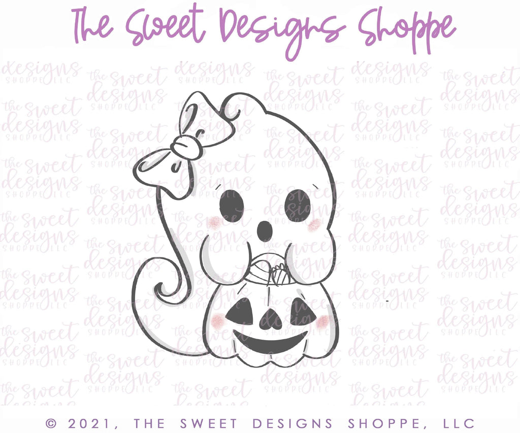 Cookie Cutters - Trick or Treat Girly Ghost 2020 - Cookie Cutter - The Sweet Designs Shoppe - - ALL, Boo, Cookie Cutter, Ghost, halloween, Promocode