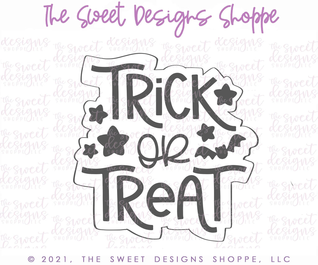 Cookie Cutters - Trick or Treat Plaque 2021 - Cookie Cutter - Sweet Designs Shoppe - - ALL, Cookie Cutter, halloween, Plaque, Plaques, PLAQUES HANDLETTERING, Promocode