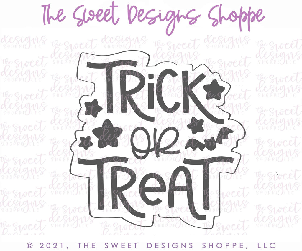 Cookie Cutters - Trick or Treat Plaque 2021 - Cookie Cutter - The Sweet Designs Shoppe - - ALL, Cookie Cutter, halloween, Plaque, Plaques, PLAQUES HANDLETTERING, Promocode