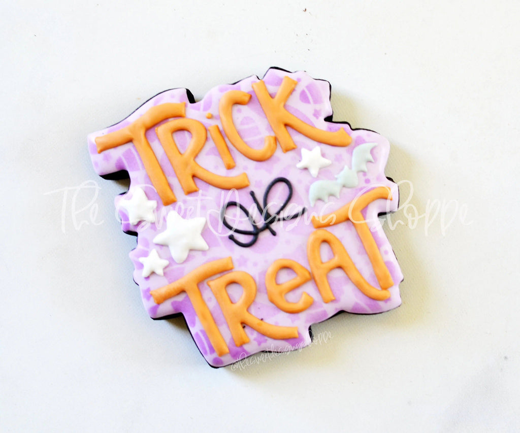 Cookie Cutters - Trick or Treat Plaque 2021 - Cookie Cutter - The Sweet Designs Shoppe - - ALL, Cookie Cutter, halloween, Plaque, Plaques, PLAQUES HANDLETTERING, Promocode