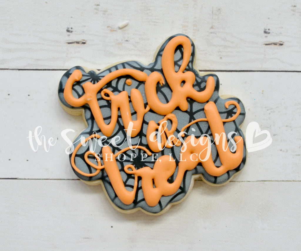 Cookie Cutters - Trick or Treat Plaque - Cookie Cutter - Sweet Designs Shoppe - - 2021Top15, ALL, Boo, Cookie Cutter, Customize, Fall / Halloween, Ghost, halloween, lettering, Monsters, Plaque, Promocode