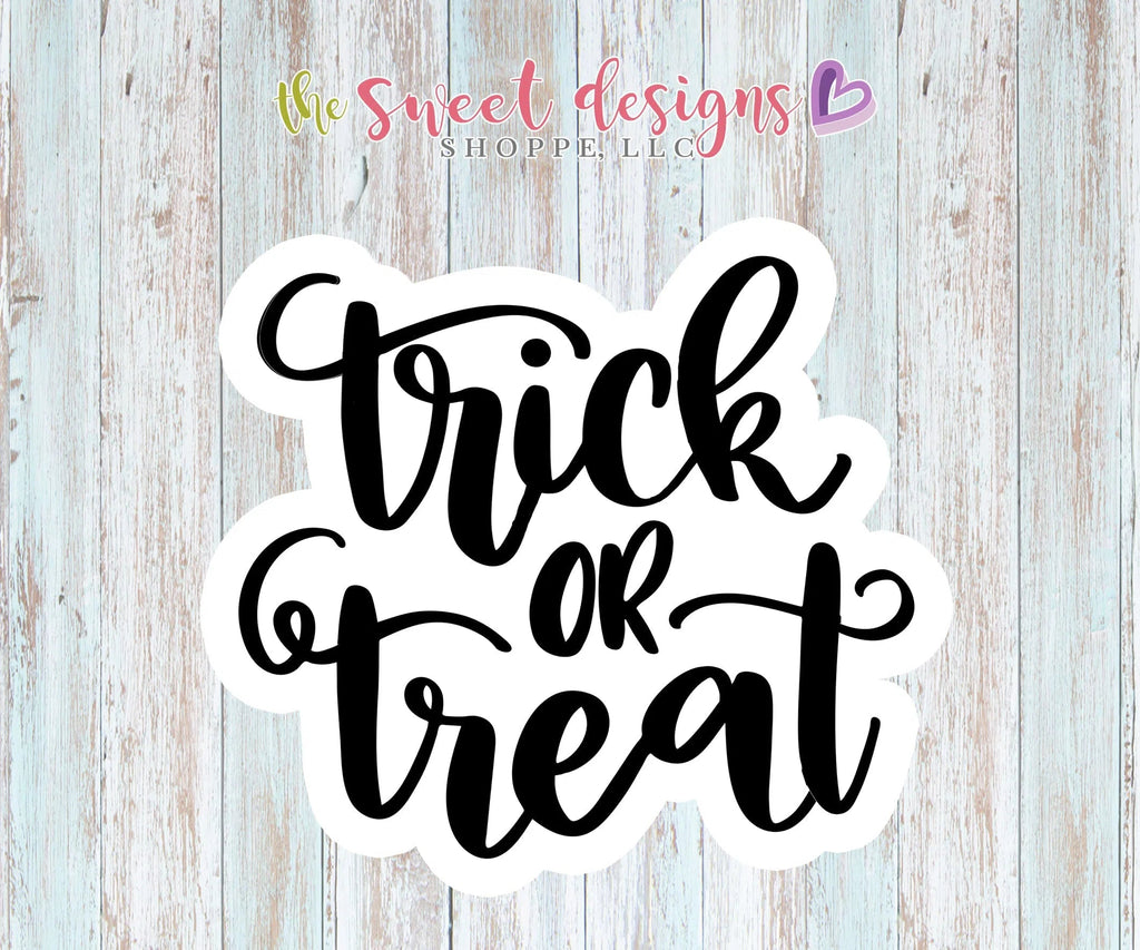 Cookie Cutters - Trick or Treat Plaque - Cookie Cutter - Sweet Designs Shoppe - - 2021Top15, ALL, Boo, Cookie Cutter, Customize, Fall / Halloween, Ghost, halloween, lettering, Monsters, Plaque, Promocode