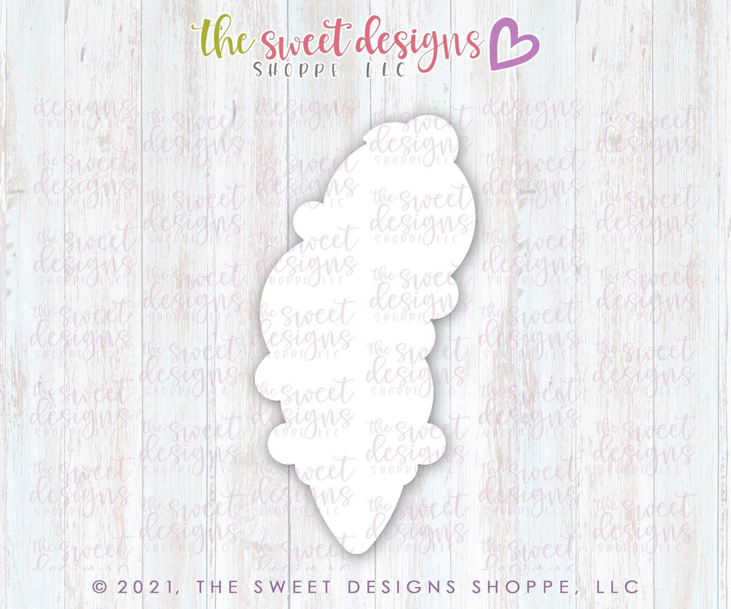 Cookie Cutters - Triple Ice Cream Cone - Cookie Cutter - The Sweet Designs Shoppe - - ALL, Birthday, cone, Cookie Cutter, Food, Food and Beverage, Food beverages, icecream, Promocode, summer, Sweet, Sweets, valentines