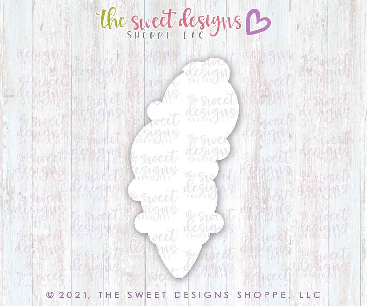 Cookie Cutters - Triple Ice Cream Cone - Cookie Cutter - The Sweet Designs Shoppe - TSDS - - ALL,Birthday,cone,Cookie Cutter,Food,Food and Beverage,Food beverages,icecream,Promocode,STL,summer,Sweet,Sweets,valentines