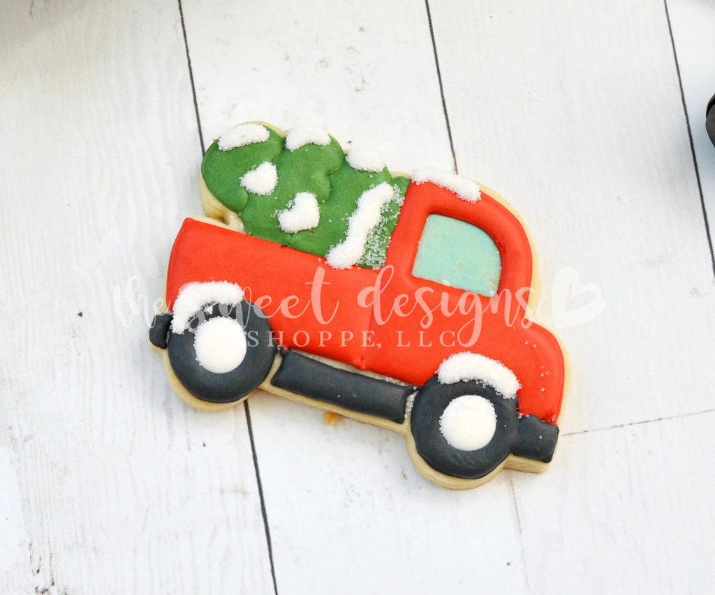Cookie Cutters - Truck With Christmas Tree - Cookie Cutter - Sweet Designs Shoppe - - 2018, ALL, Christmas, Christmas / Winter, christmas collection 2018, Cookie Cutter, Customize, Plaque, Plaques, Promocode, transportation, Trees