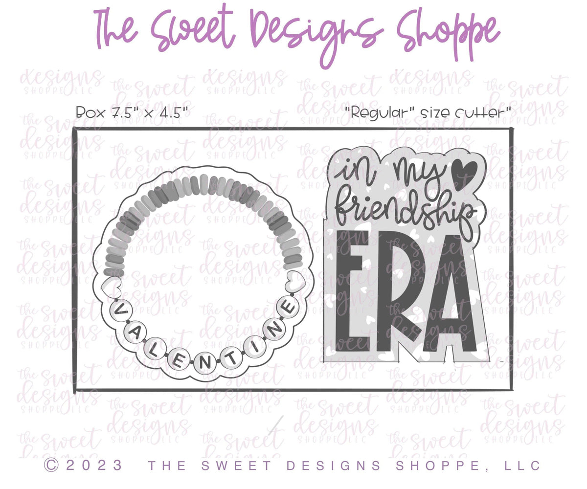 Cookie Cutters - TS Friendship Bracelet and Plaque Set - Set of 2 - Cookie Cutters - The Sweet Designs Shoppe - TSDS - - ALL,Cookie Cutter,Love,Mini Sets,Plaque,Plaques,PLAQUES HANDLETTERING,Promocode,regular sets,set,STL,Taylor Swift,valentine,valentines