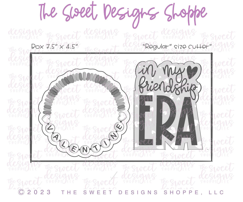 Cookie Cutters - TS Friendship Bracelet and Plaque Set - Set of 2 - Cookie Cutters - The Sweet Designs Shoppe - TSDS - - ALL,Cookie Cutter,Love,Mini Sets,Plaque,Plaques,PLAQUES HANDLETTERING,Promocode,regular sets,set,STL,Taylor Swift,valentine,valentines