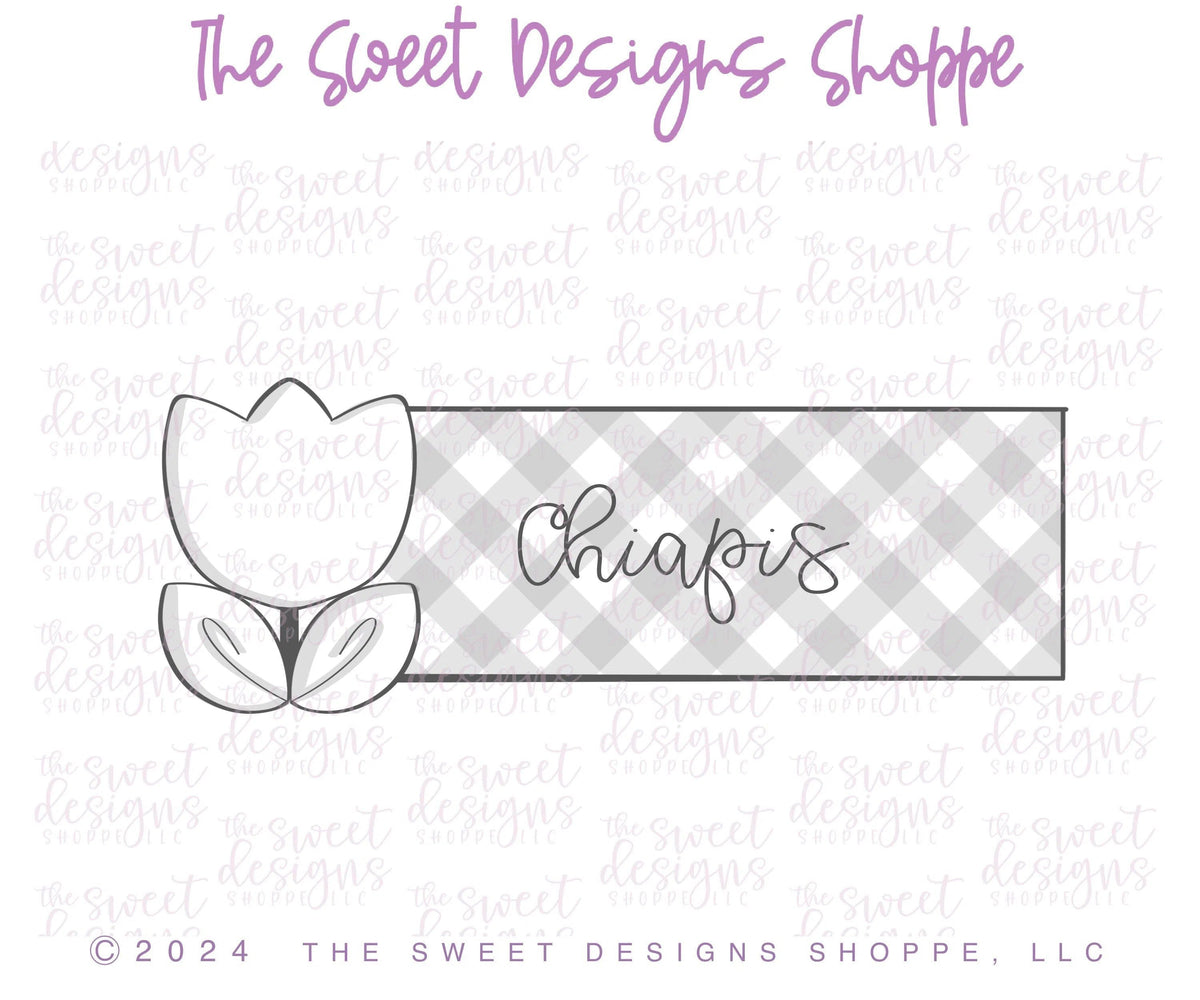 Cookie Cutters - Tulip Tag - Cookie Cutter - The Sweet Designs Shoppe - TSDS - - ALL,Cookie Cutter,Easter,Easter / Spring,florals,Flower,Nature,Plaque,Plaques,PLAQUES HANDLETTERING,Promocode,STL,Tulip