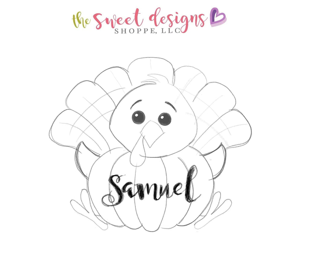 Cookie Cutters - Turkey in Pumpkin V2 - Cookie Cutter - The Sweet Designs Shoppe - TSDS - - ALL,Animal,Animals,Cookie Cutter,Fall,Fall / Halloween,Fall / Thanksgiving,Halloween,Promocode,thanksgiving