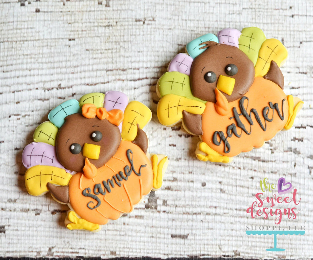 Cookie Cutters - Turkey in Pumpkin V2 - Cookie Cutter - The Sweet Designs Shoppe - TSDS - - ALL,Animal,Animals,Cookie Cutter,Fall,Fall / Halloween,Fall / Thanksgiving,Halloween,Promocode,thanksgiving