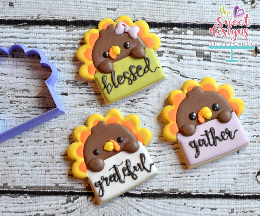 Cookie Cutters - Turkey Plaque - Cookie Cutter - The Sweet Designs Shoppe - - ALL, boy, Cookie Cutter, Fall, Fall / Halloween, Fall / Thanksgiving, Halloween, Plaque, Promocode, thanksgiving