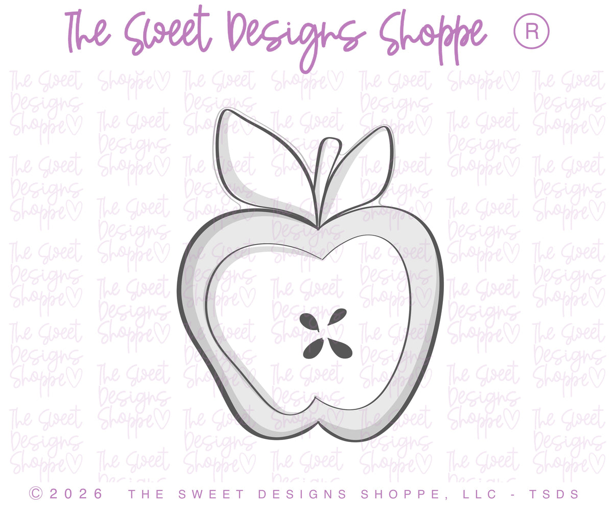 Cookie Cutters - Two Leaf Apple - Cookie Cutter - The Sweet Designs Shoppe - TSDS - - ALL,apple,back to school,Bear Two Piece Stocking Set,BTS,cookie,Cookie Cutter,Food,food fruits and veggies,fruit,fruits,Fruits and Vegetables,Promocode,School,School / Graduation,smart cookie,STL,Sweets,Teacher Appreciation,two leaf apple