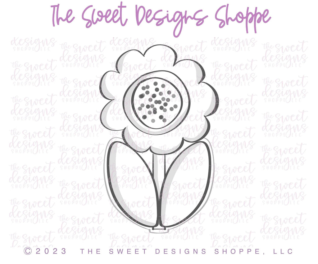 Cookie Cutters - Two Leaves Funky Flower - Cookie Cutter - The Sweet Designs Shoppe - TSDS - - ALL,Cookie Cutter,easter,Easter / Spring,Flower,Flowers,Leaves and Flowers,mother,Mothers Day,nature,Promocode,Teacher,Teacher Appreciation,Trees Leaves and Flowers,Valentine,Valentines,Woodlands Leaves and Flowers