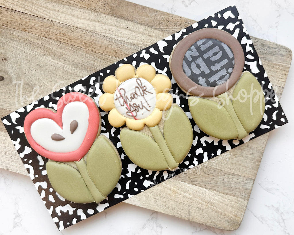 Cookie Cutters - Two Leaves Funky Flowers Set - Set of 3 - Cookie Cutters - The Sweet Designs Shoppe - TSDS - - ALL,Cookie Cutter,Daisy,Flower,Flowers,Leaves and Flowers,Mini Sets,MOM,mother,mothers DAY,Nature,NURSE APPRECIATION,Promocode,regular sets,set,TEACHER APPRECIATION,Trees Leaves and Flowers,valentine,valentines,Valentines couples,Woodlands Leaves and Flowers