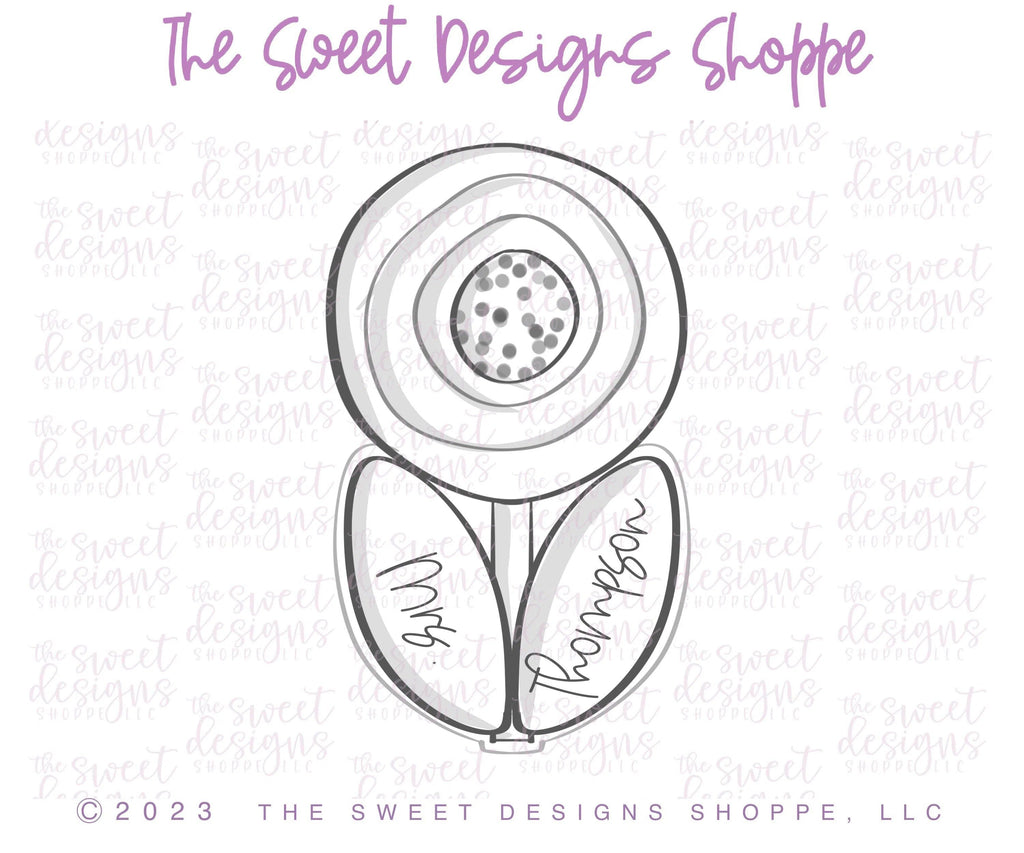Cookie Cutters - Two Leaves Round Funky Flower - Cookie Cutter - The Sweet Designs Shoppe - TSDS - - ALL,Cookie Cutter,easter,Easter / Spring,Flower,Flowers,Leaves and Flowers,mother,Mothers Day,nature,Promocode,Teacher,Teacher Appreciation,Trees Leaves and Flowers,Valentine,Valentines,Woodlands Leaves and Flowers