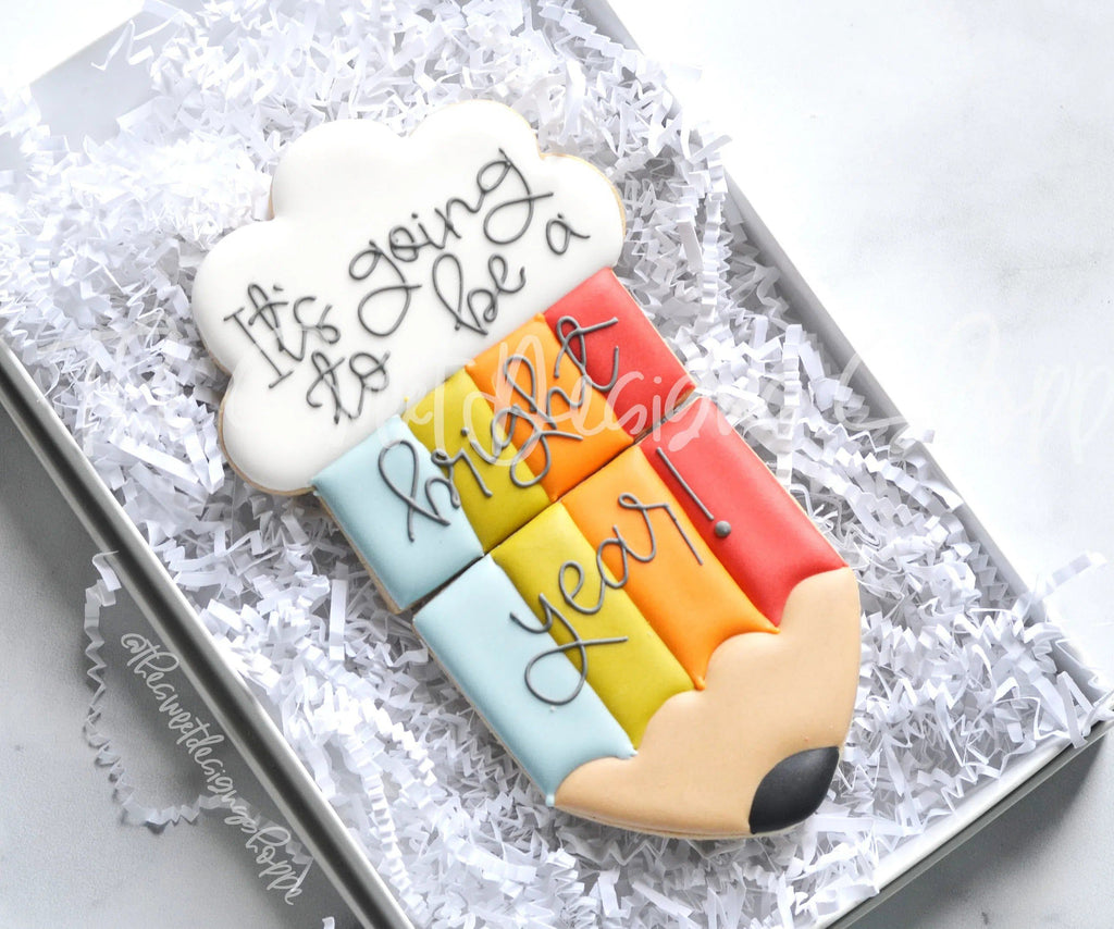 Cookie Cutters - Two Piece Rainbow Pencil Set - Cookie Cutters - The Sweet Designs Shoppe - - ALL, back to school, Cookie Cutter, Grad, Graduation, graduations, Mini Sets, Promocode, regular sets, School, School / Graduation, set