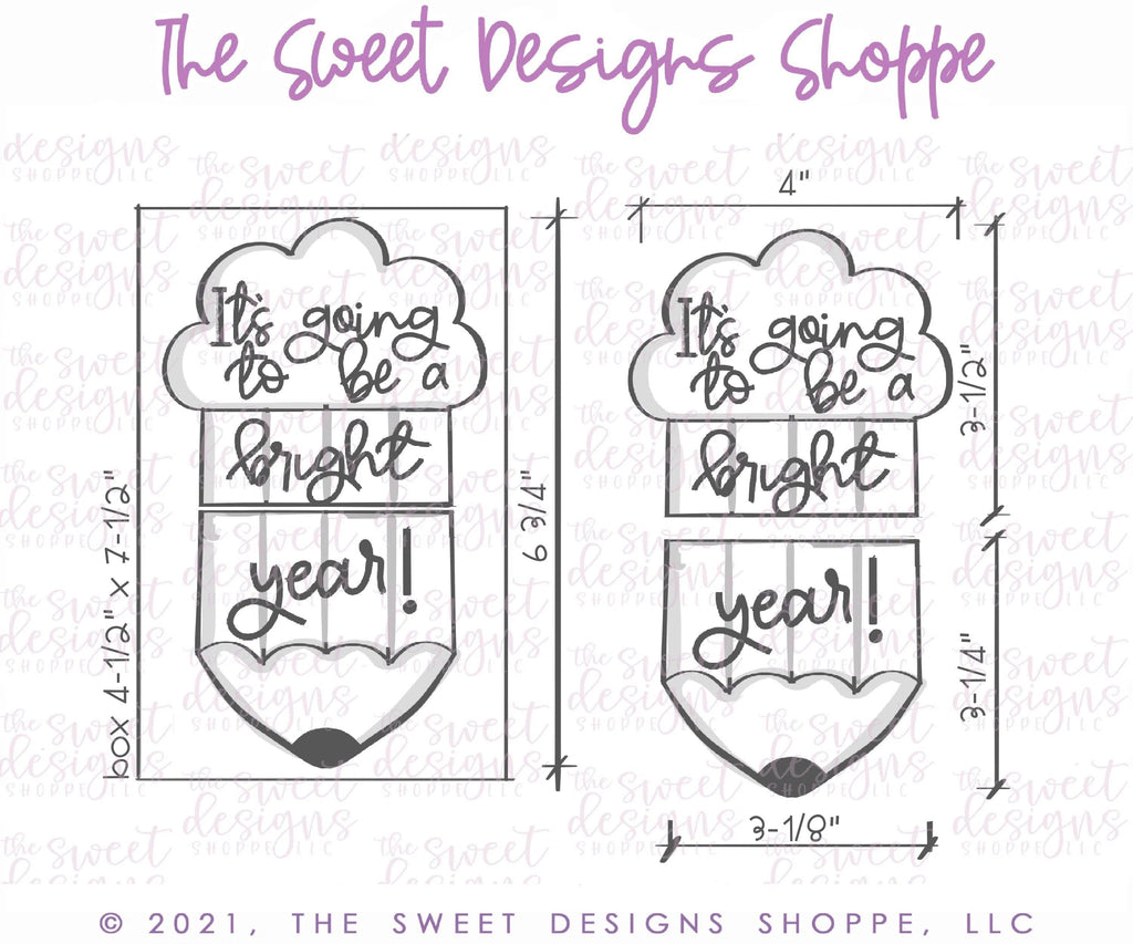 Cookie Cutters - Two Piece Rainbow Pencil Set - Cookie Cutters - The Sweet Designs Shoppe - TSDS - - ALL,back to school,Cookie Cutter,Grad,Graduation,graduations,Mini Sets,Promocode,regular sets,School,School / Graduation,set,STL