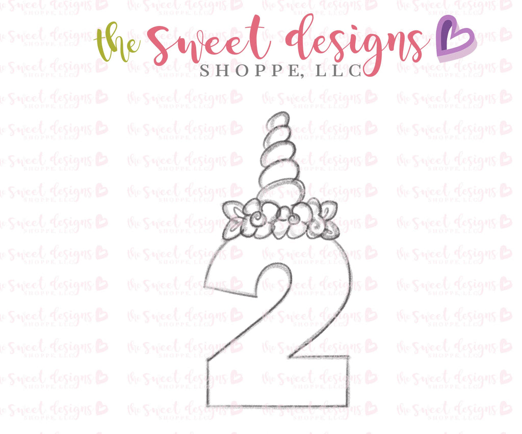 Cookie Cutters - Two Unicorn v2- Cookie Cutter - Sweet Designs Shoppe - - ALL, Birthday, Cookie Cutter, Fonts, Kids / Fantasy, lettering, number, Promocode
