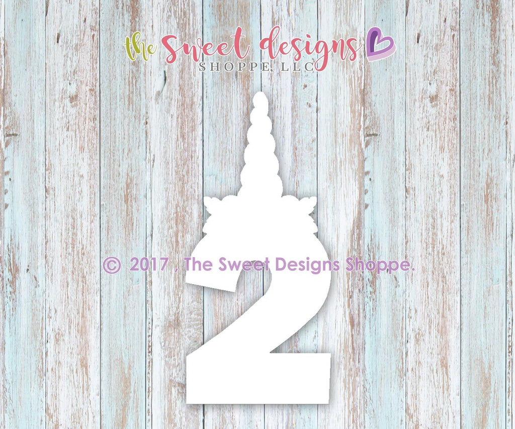Cookie Cutters - Two Unicorn v2- Cookie Cutter - The Sweet Designs Shoppe - TSDS - - ALL,Birthday,Cookie Cutter,Fonts,Kids / Fantasy,lettering,number,Promocode