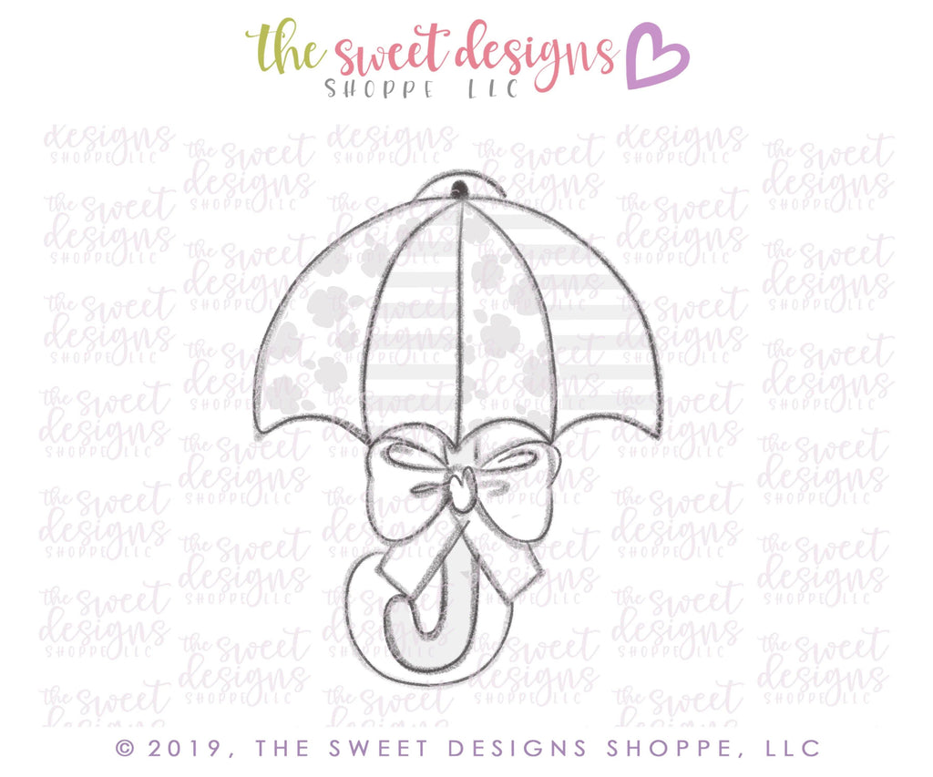 Cookie Cutters - Umbrella with Bow - Cookie Cutter - The Sweet Designs Shoppe - - 2019, ALL, baby shower, Cookie Cutter, Misc, Miscellaneous, Promocode, umbrella