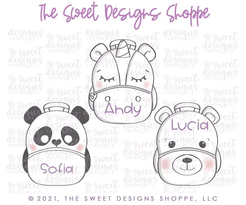 Cookie Cutters - Unicorn Backpack (Panda , Bear) - Cookie Cutter - The Sweet Designs Shoppe - TSDS - - Accesories,Accessories,ALL,Animal,Animals,Animals and Insects,back to school,Clothing / Accessories,Cookie Cutter,Grad,graduations,owl,Promocode,School,School / Graduation,School Bus