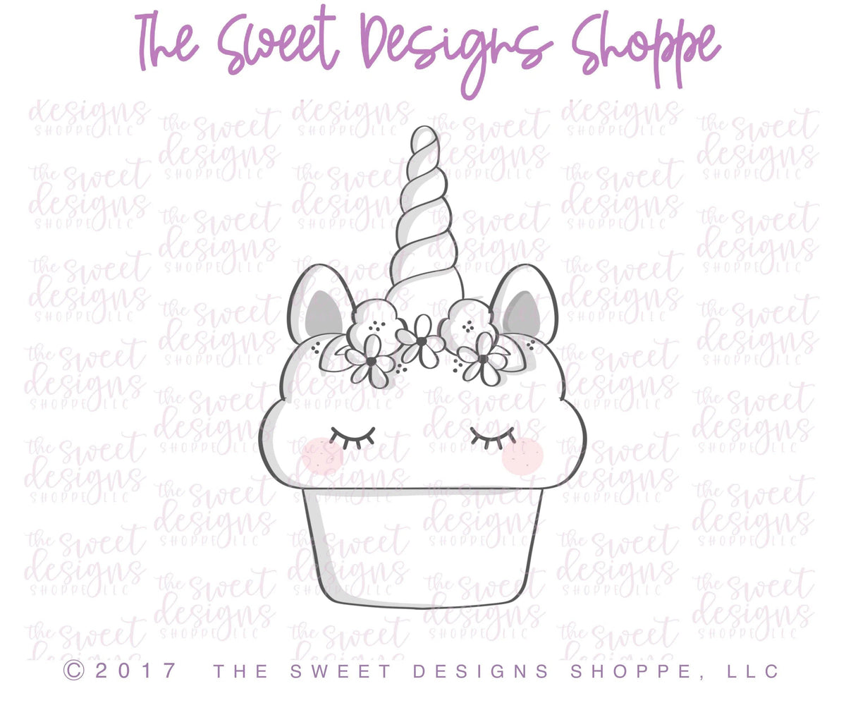 Cookie Cutters - Unicorn Cupcake v2- Cookie Cutter - The Sweet Designs Shoppe - TSDS - - ALL,Birthday,Cookie Cutter,fantasy,Food,Food & Beverages,Kids / Fantasy,Miscelaneous,Promocode,STL,Sweet,v2,Valentines