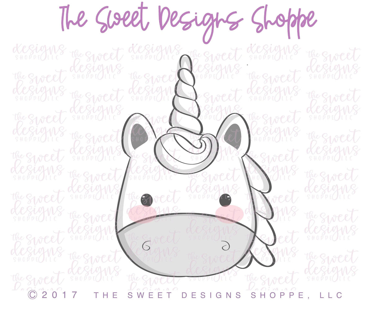 Cookie Cutters - Unicorn Face V2 - Cookie Cutter - The Sweet Designs Shoppe - TSDS - - ALL,Animal,Animals,Birthday,Cookie Cutter,fantasy,Kids / Fantasy,Miscelaneous,Promocode,STL,Sweet,v2,Valentines